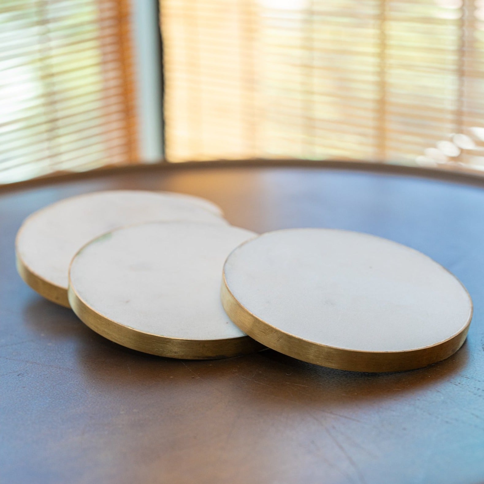 Marble and Brass Coaster Set – Spruce Park Ranch