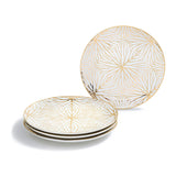 Talianna Lily Pad Plates, White & Gold, Set of 4
